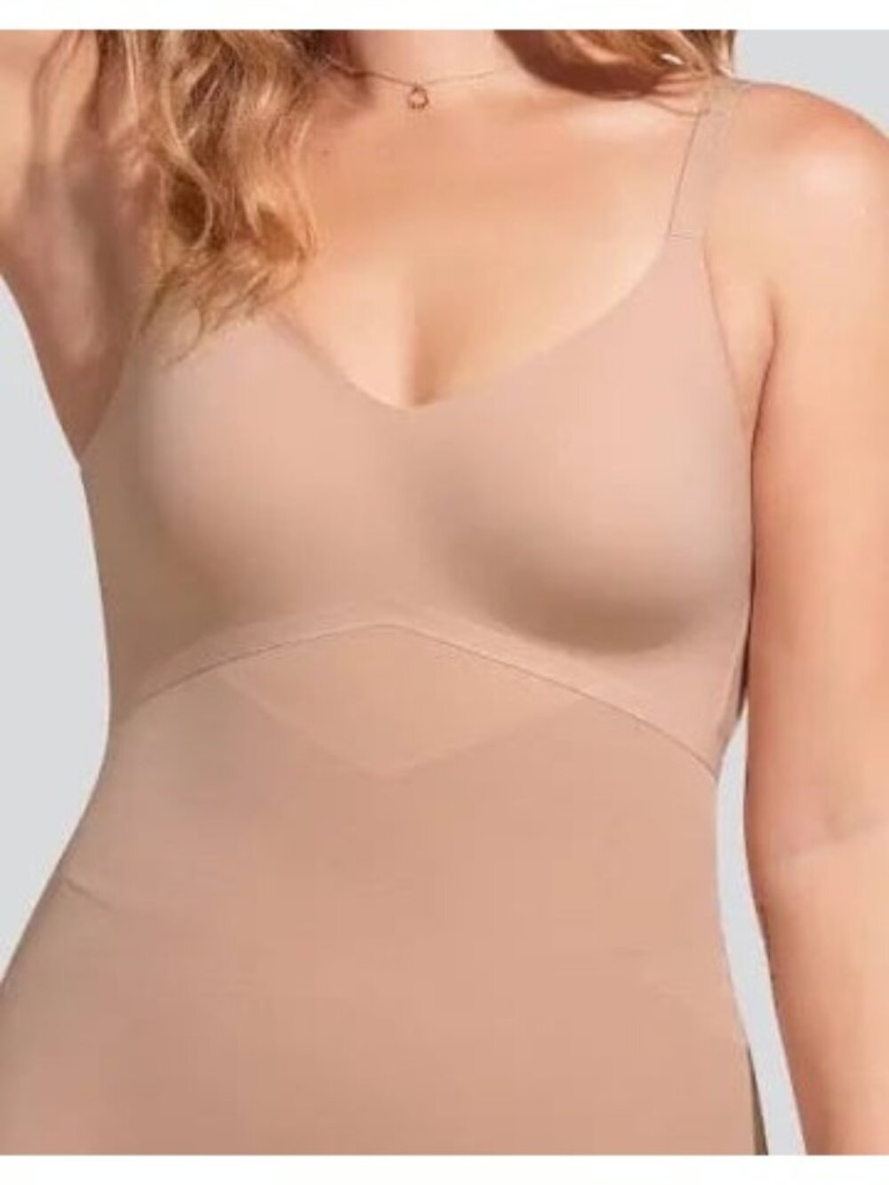 Honeylove LiftWear Cami Shapewear Tank Top Nude Large Padded Support Layer